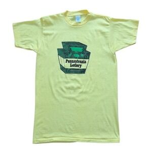 Vintage 70s Pennsylvania Lottery USA Gambling Casino Money Graphic Promo T-shirt